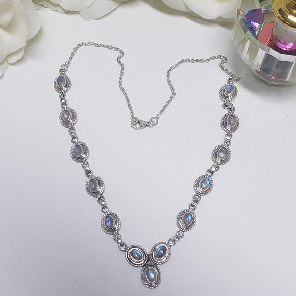 Vintage Moonstone Necklace in 925 Silver - Picture 3 of 7